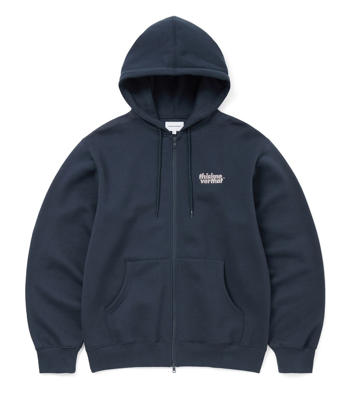 디스이즈네버댓(THISISNEVERTHAT) OL-Logo Zip Up Hoodie Navy