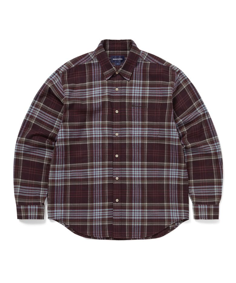 Flannel Check Shirt Burgundy