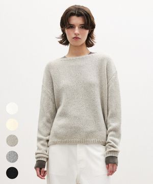 (우먼)모헤어 울 보트넥 니트 - 5 COLOR