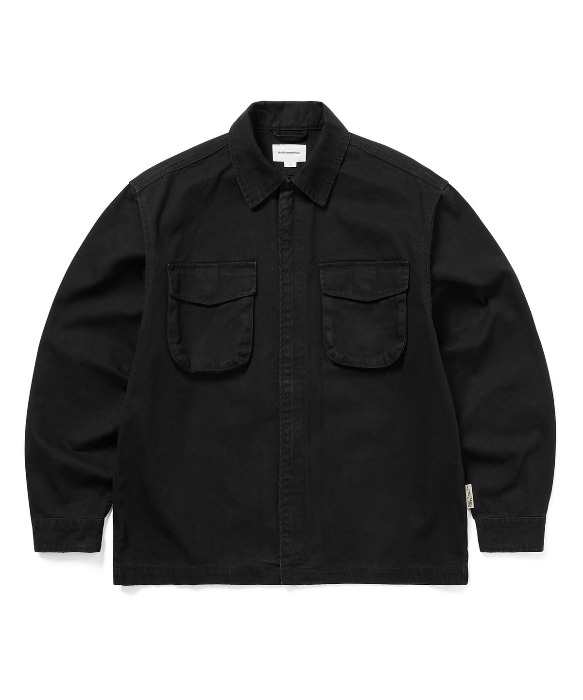 디스이즈네버댓(THISISNEVERTHAT) Washed Zip Shirt Black