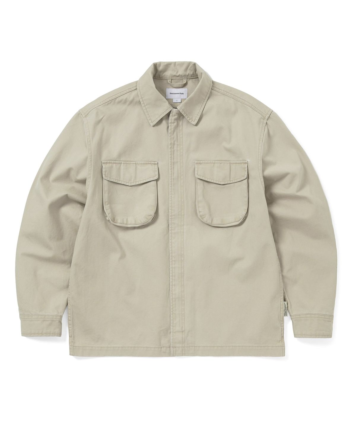 디스이즈네버댓(THISISNEVERTHAT) Washed Zip Shirt Stone
