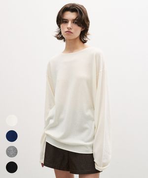 (우먼)캐시 울 오버핏 슬리브 니트 - 4 COLOR