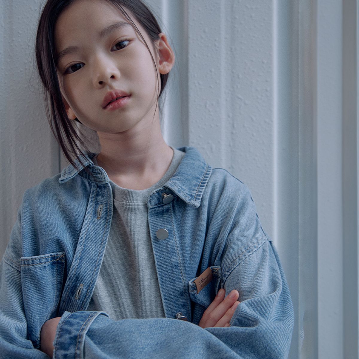 보조개(BOJOGE) 크러쉬 데님 셔츠