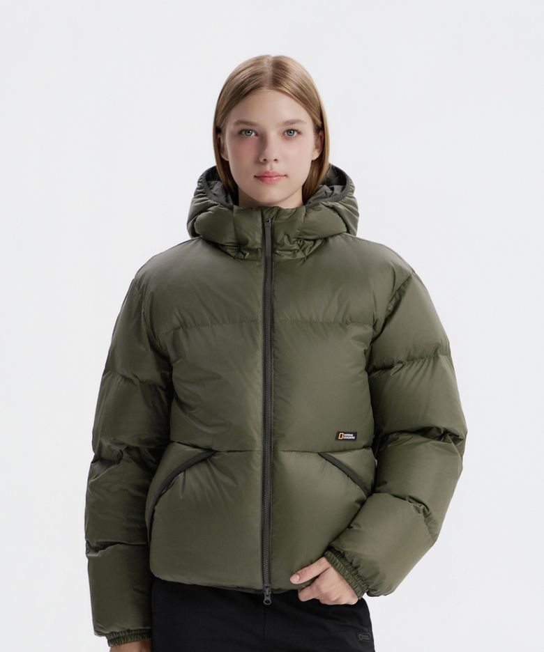 N254UDW902 타이라 후드 덕다운 점퍼 OLIVE KHAKI