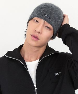 Hairy Label Beanie - Charcoal