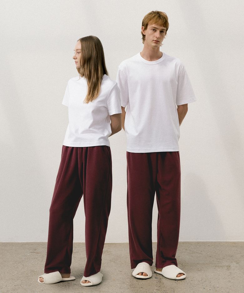 Marshmallow Fleece Pants Wine