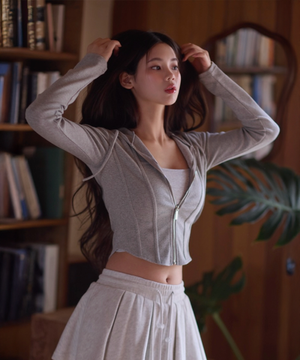 트랙 골지 후드집업