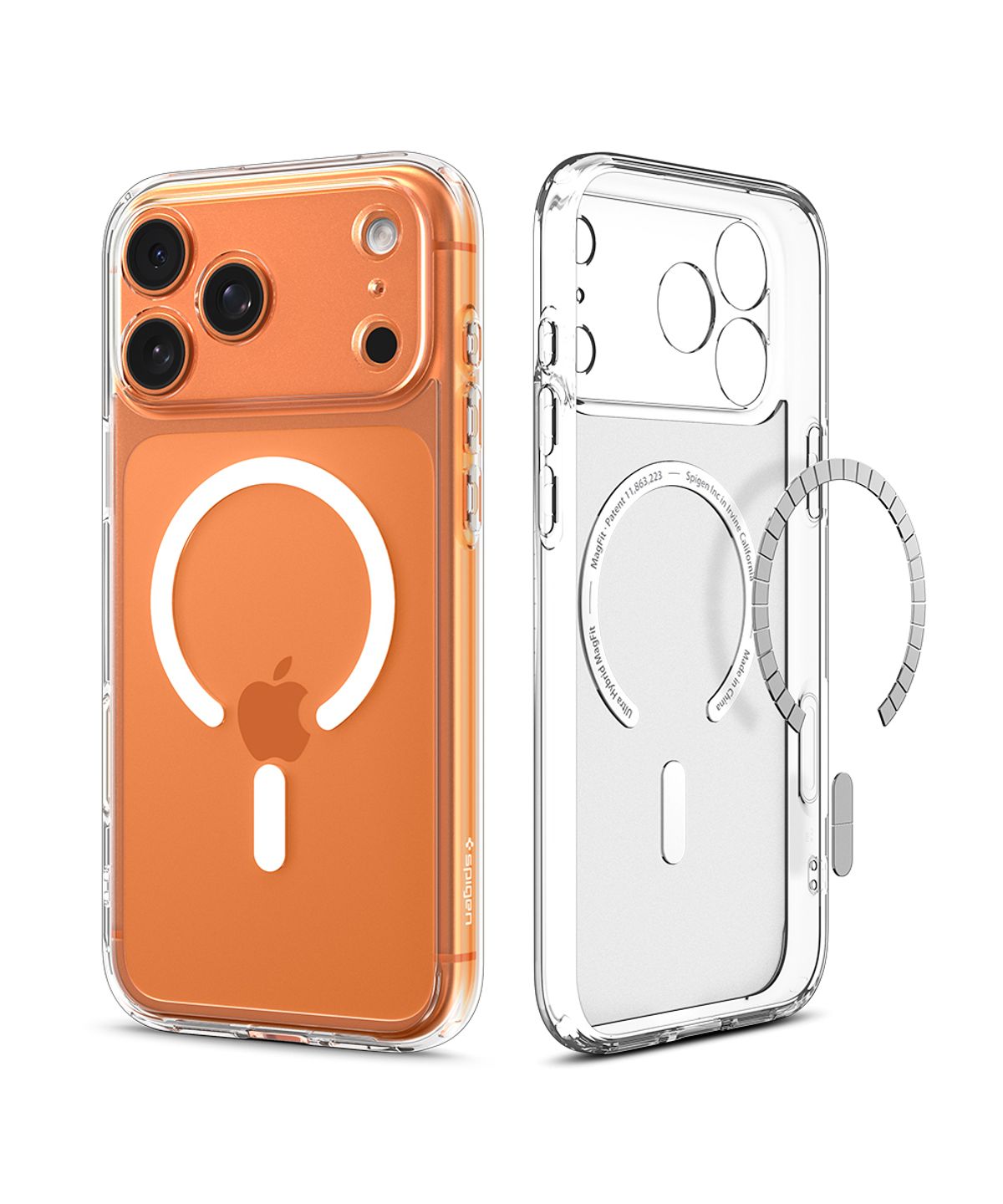 슈피겐(SPIGEN) 아이폰17 프로 맥스 맥세이프 케이스 투명 펀치홀 울트라하이브리드맥핏