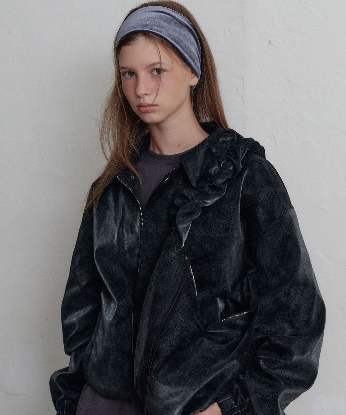 무니쉬(MOONISH) Moon velour headband (Midnight grey)