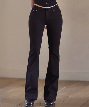 골반볼륨업 로우웨스트 부츠컷_골반뽕청바지 (블랙)