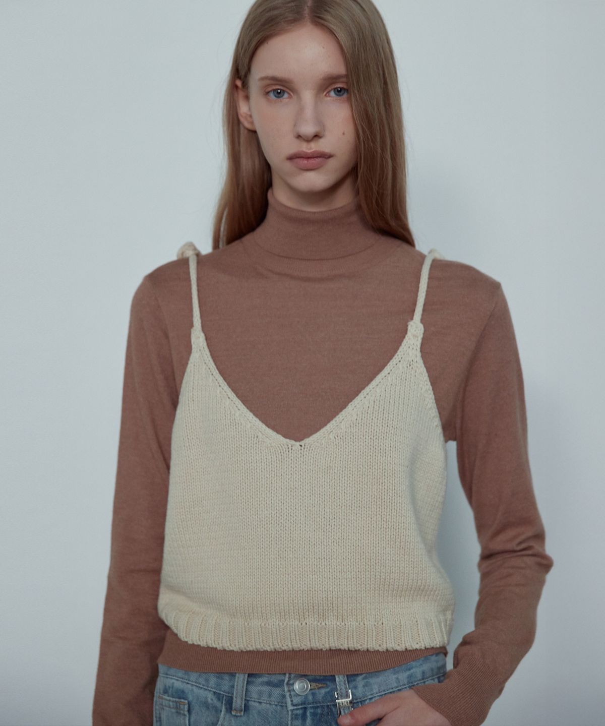 논앤논(NON AND NON) MI-HEY CROP KNIT BUSTIER_NFKN5278