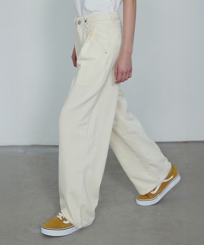 VERTICAL TUCK CORDUROY WIDE PANTS_NFPT5306