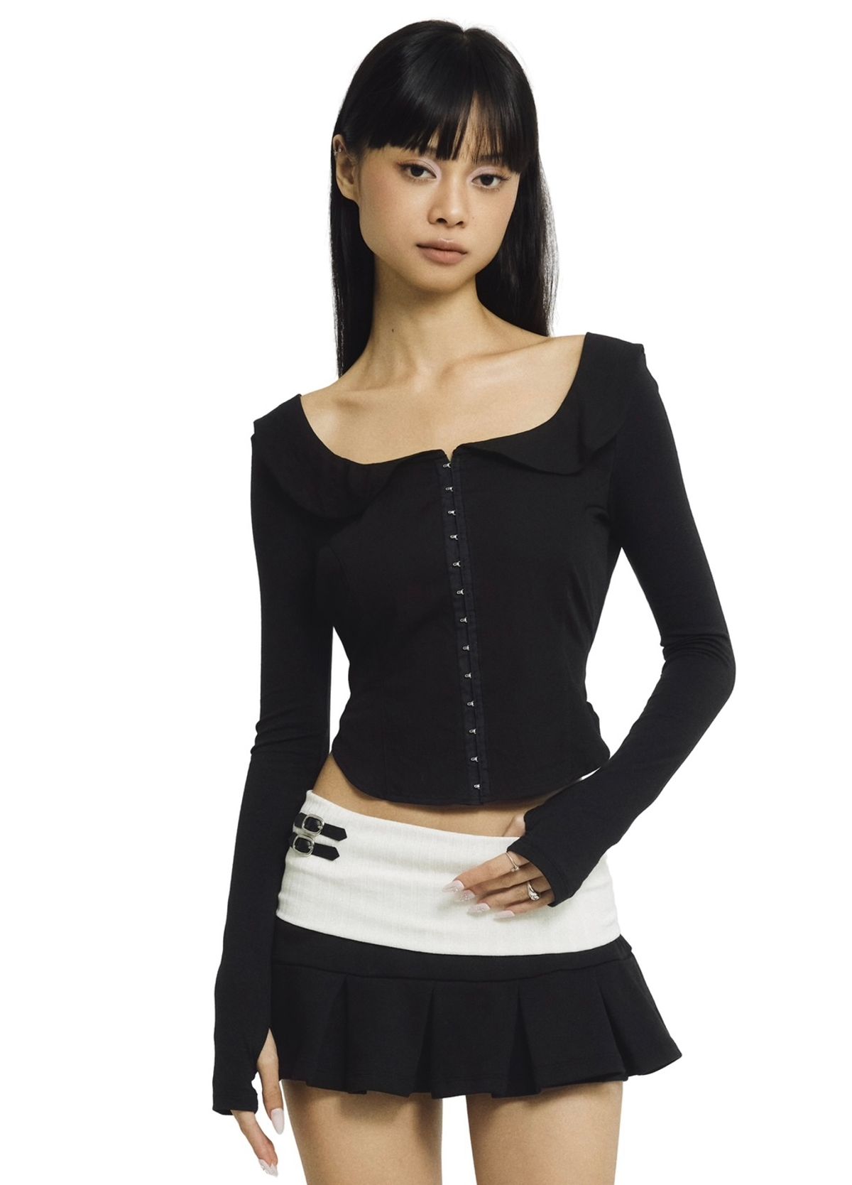 포어링(FORUSRING) Sailor girl blouse (black)