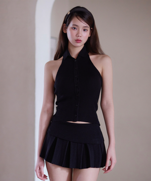 홀터넥 니트 셔츠