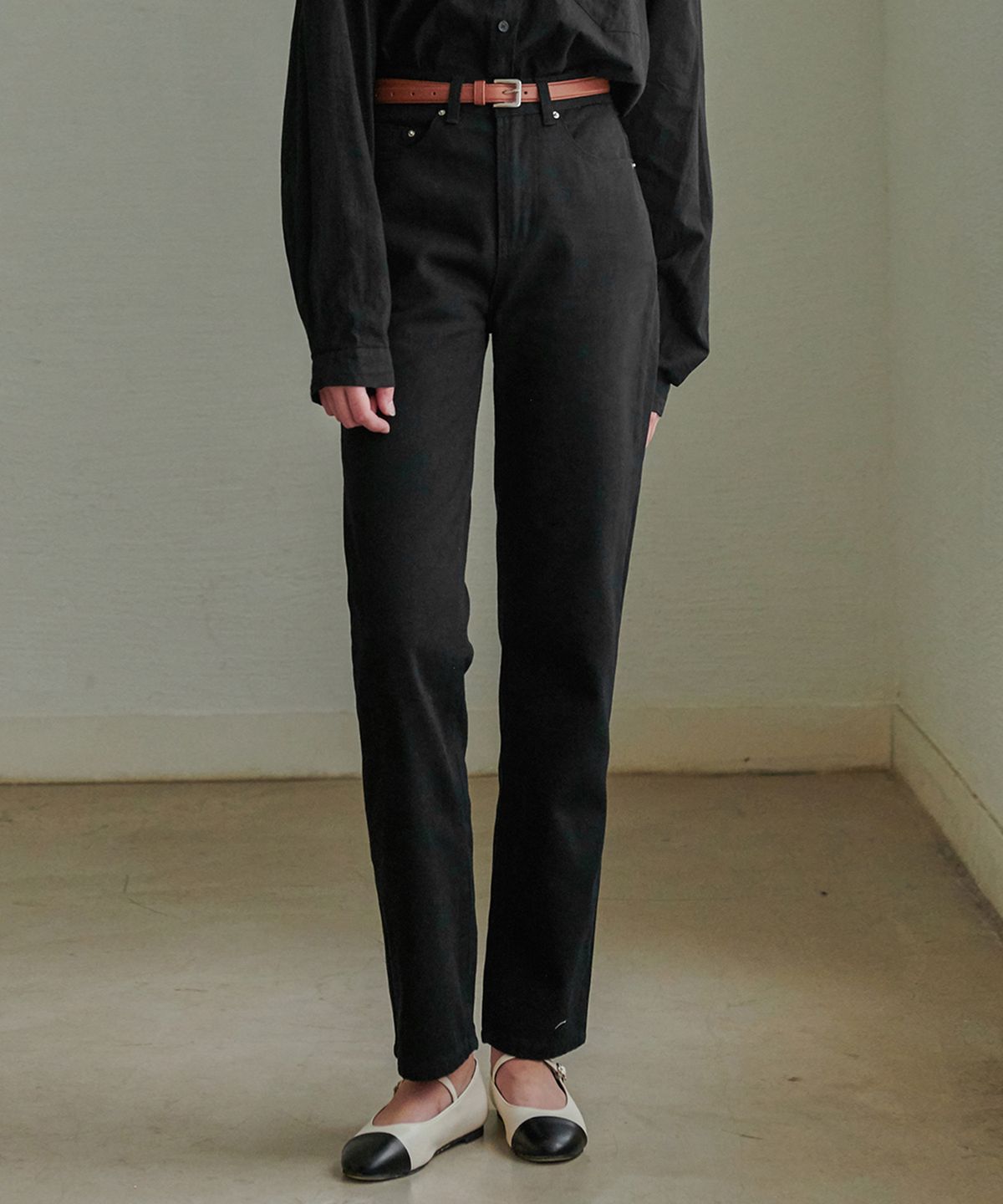 판도라핏(PANDORAFIT) [WIDE] Maple Jeans Black
