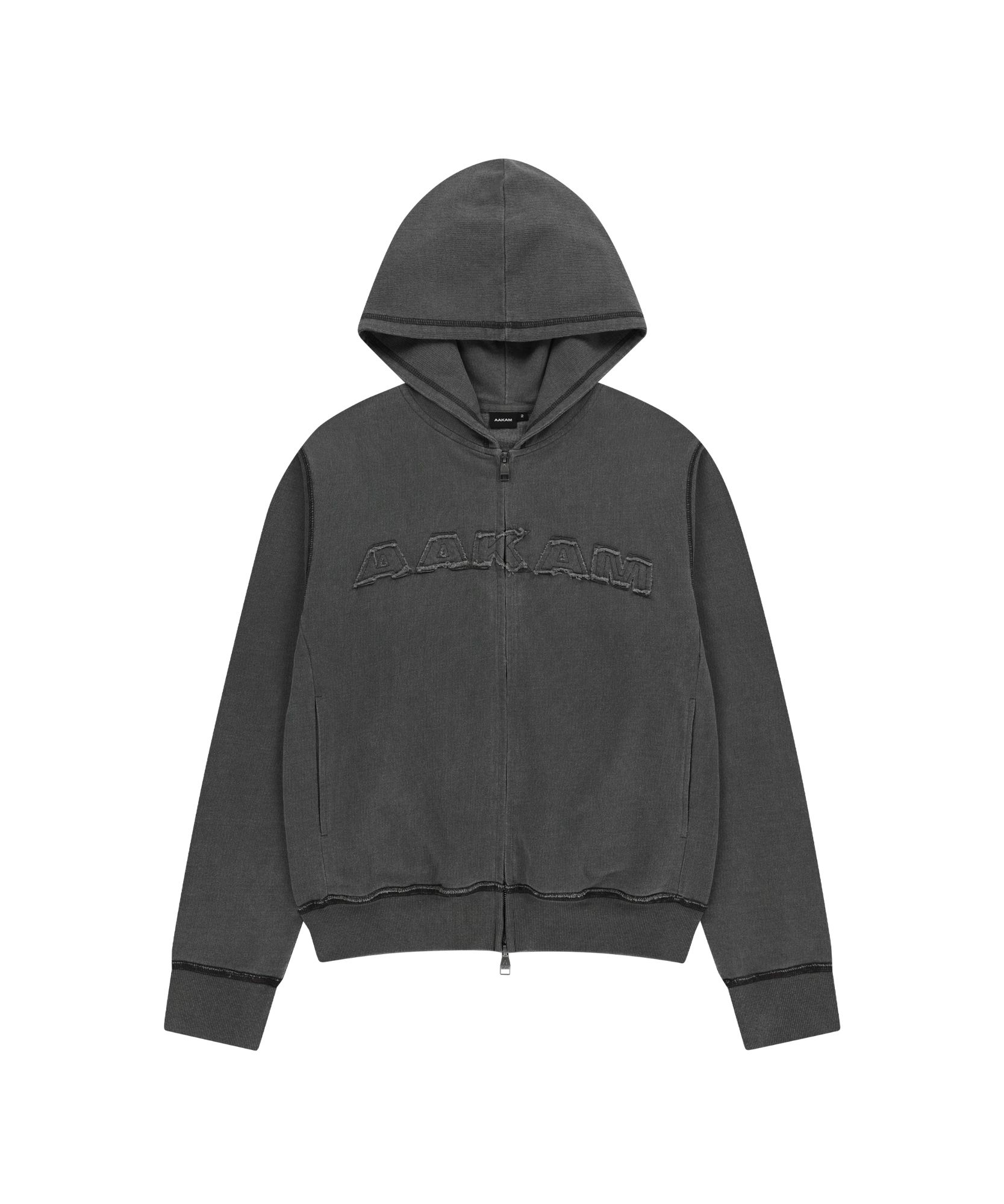 aakam ジップパーカーLogo Patch Zip-Up Hoodie MUSINSA公式 | AAKAM Logo Patch Zip-Up Hoodie (Black)