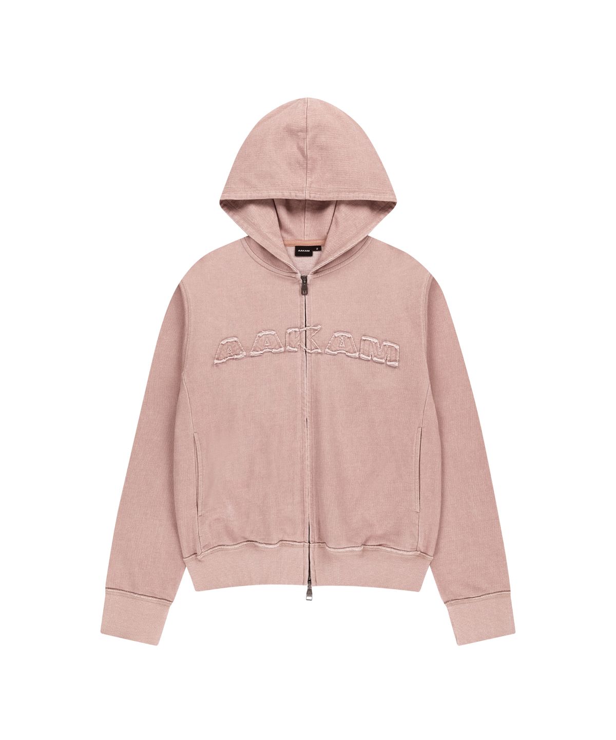 아캄(AAKAM) Logo Patch Zip-Up Hoodie (Pink)