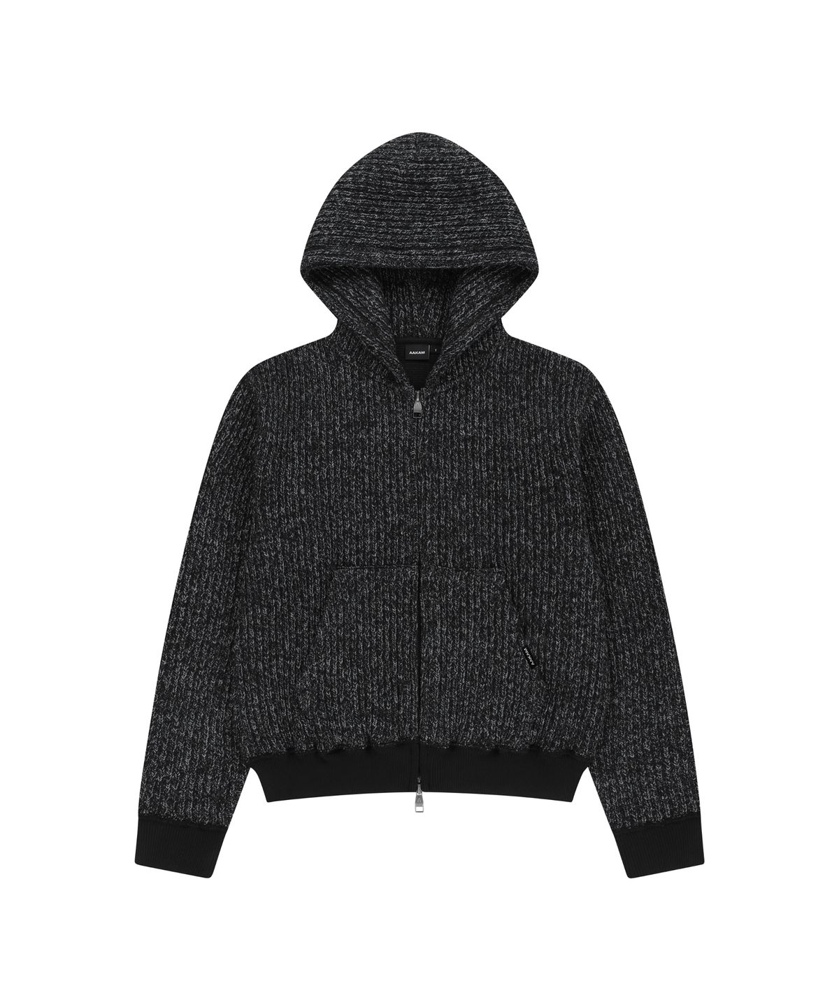 아캄(AAKAM) Bokashi Knit Zip-Up Hoodie (Black)