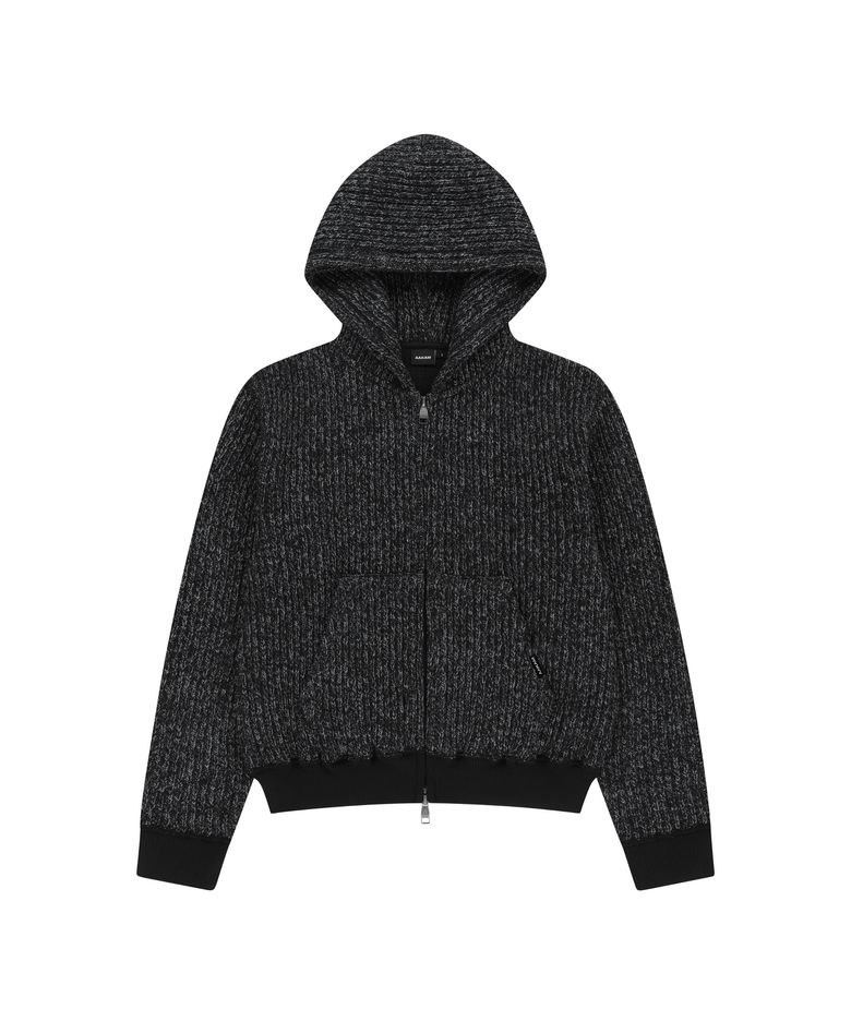 Bokashi Knit Zip-Up Hoodie (Black)
