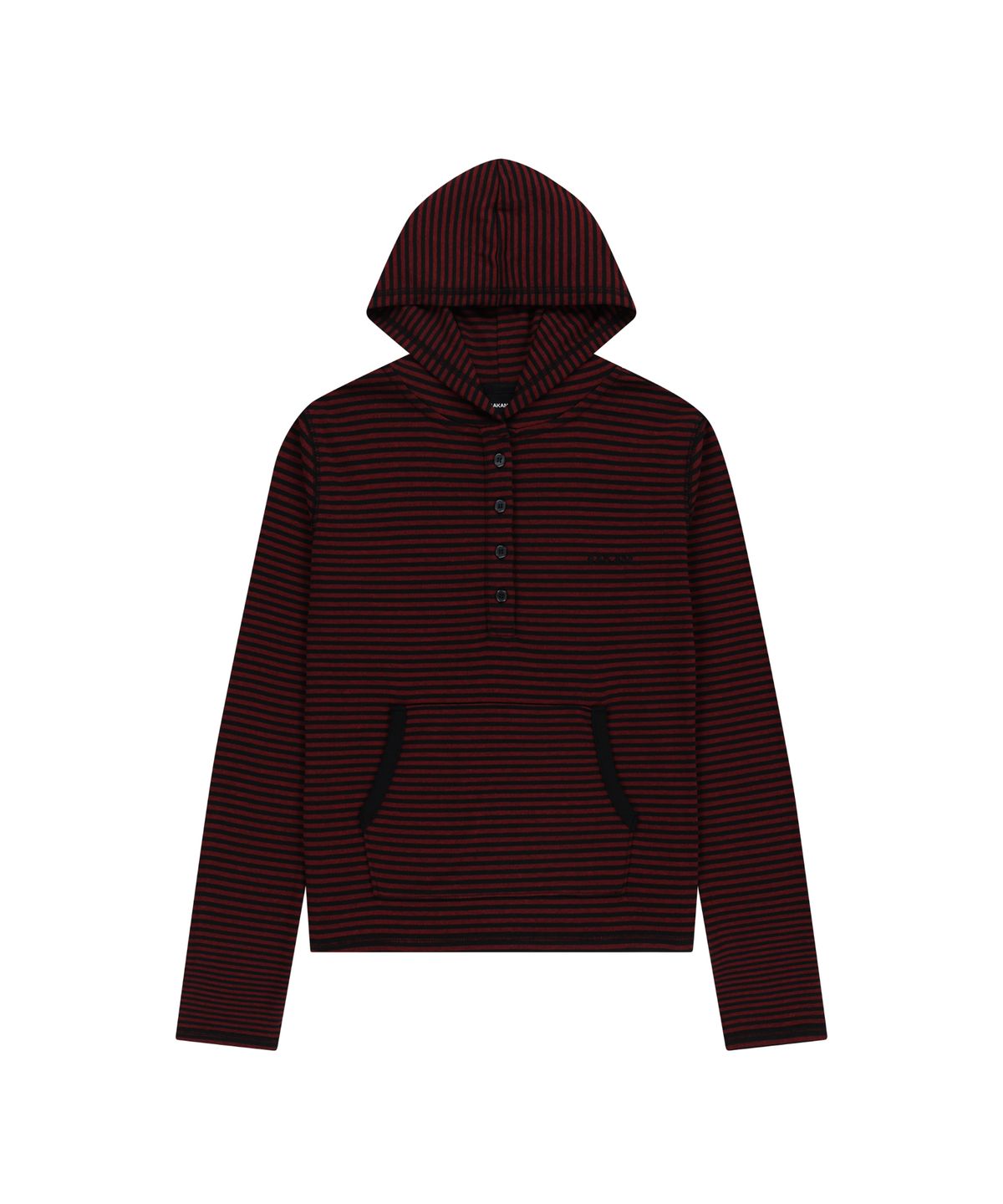 아캄(AAKAM) Striped Button Hoodie (Wine)