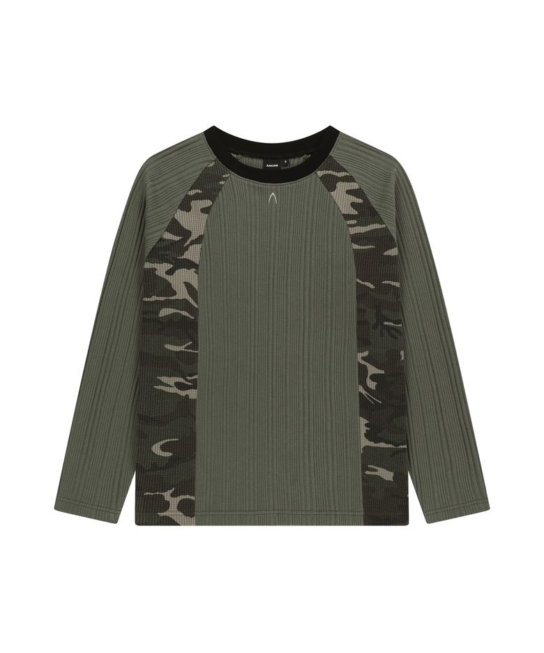Side Camo Raglan Long Sleeve (Khaki)