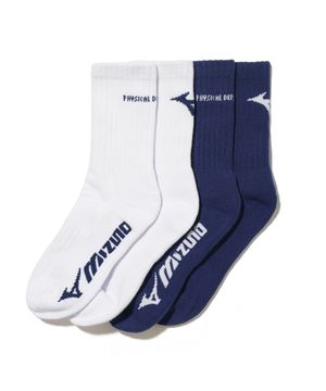 [2PACK] 피뎁트 X 미즈노 로고 양말 화이트/블루