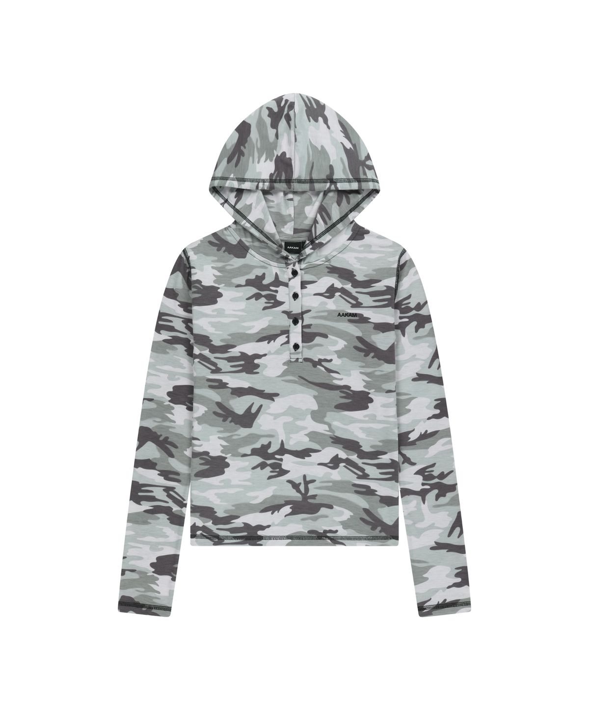 아캄(AAKAM) Military Button Hoodie (Gray)
