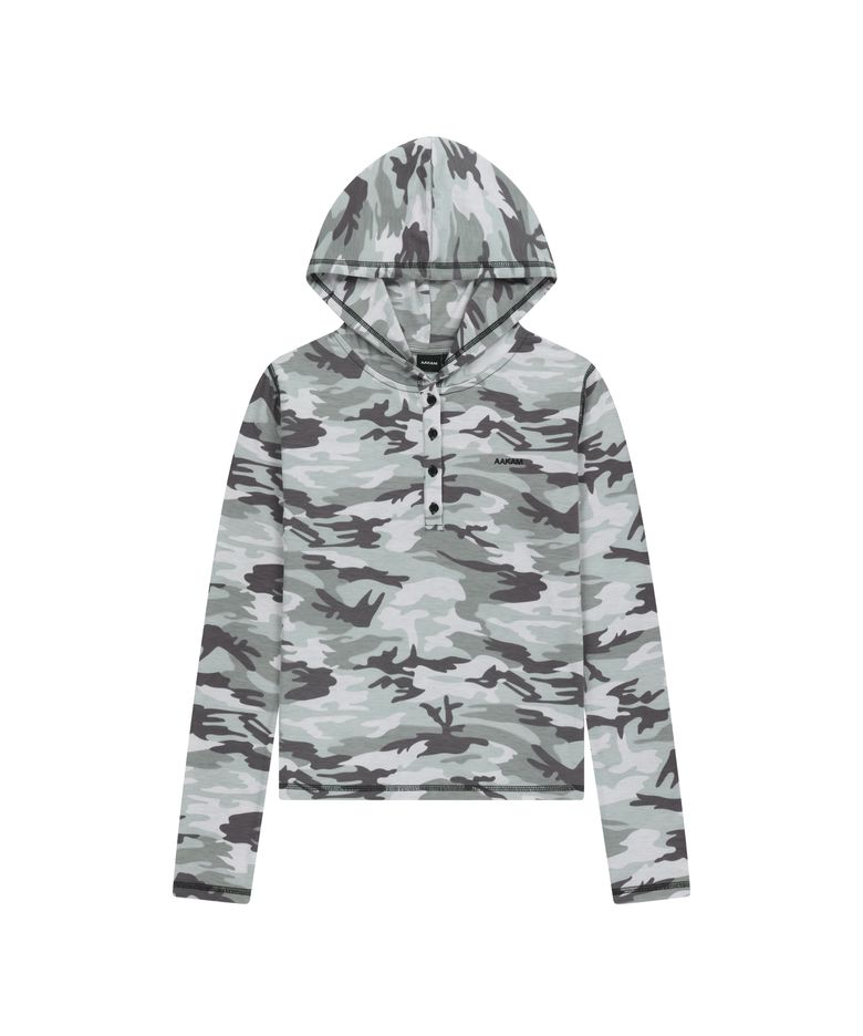 Military Button Hoodie (Gray)