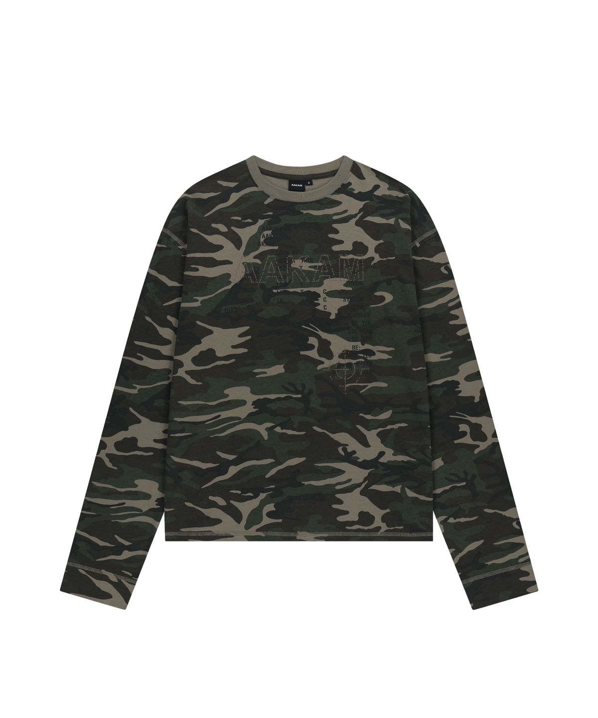 아캄(AAKAM) Typography Long Sleeve (Camo)