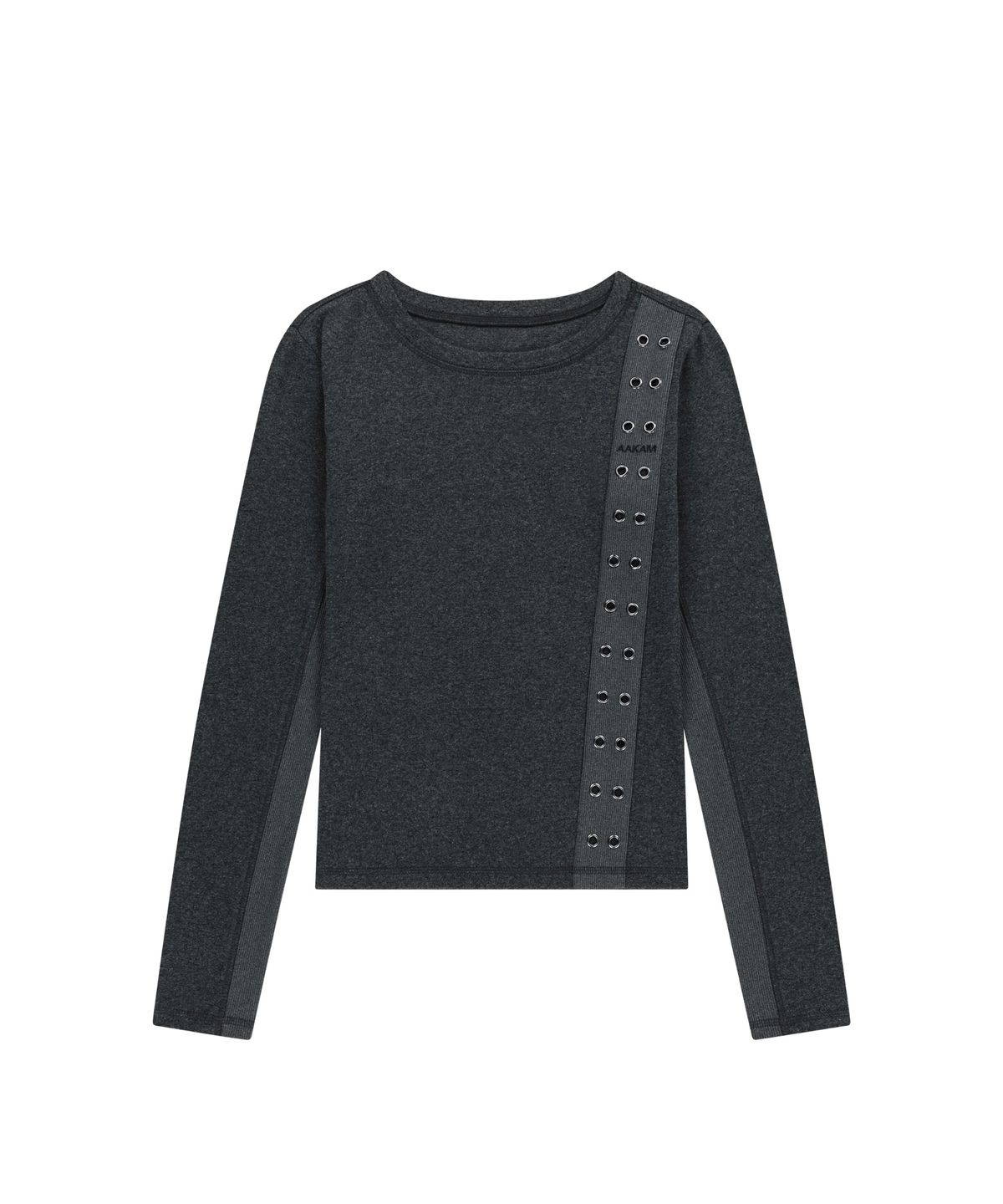 아캄(AAKAM) Side Eyelet Long Sleeve (Dark Gray)