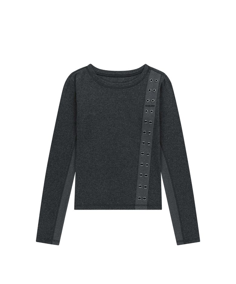 Side Eyelet Long Sleeve (Dark Gray)