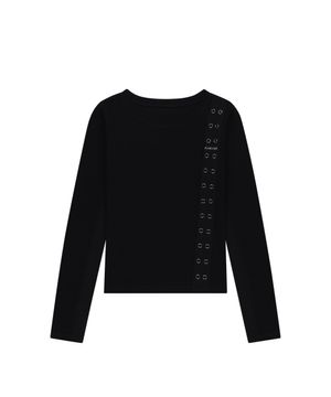 Side Eyelet Long Sleeve (Black)