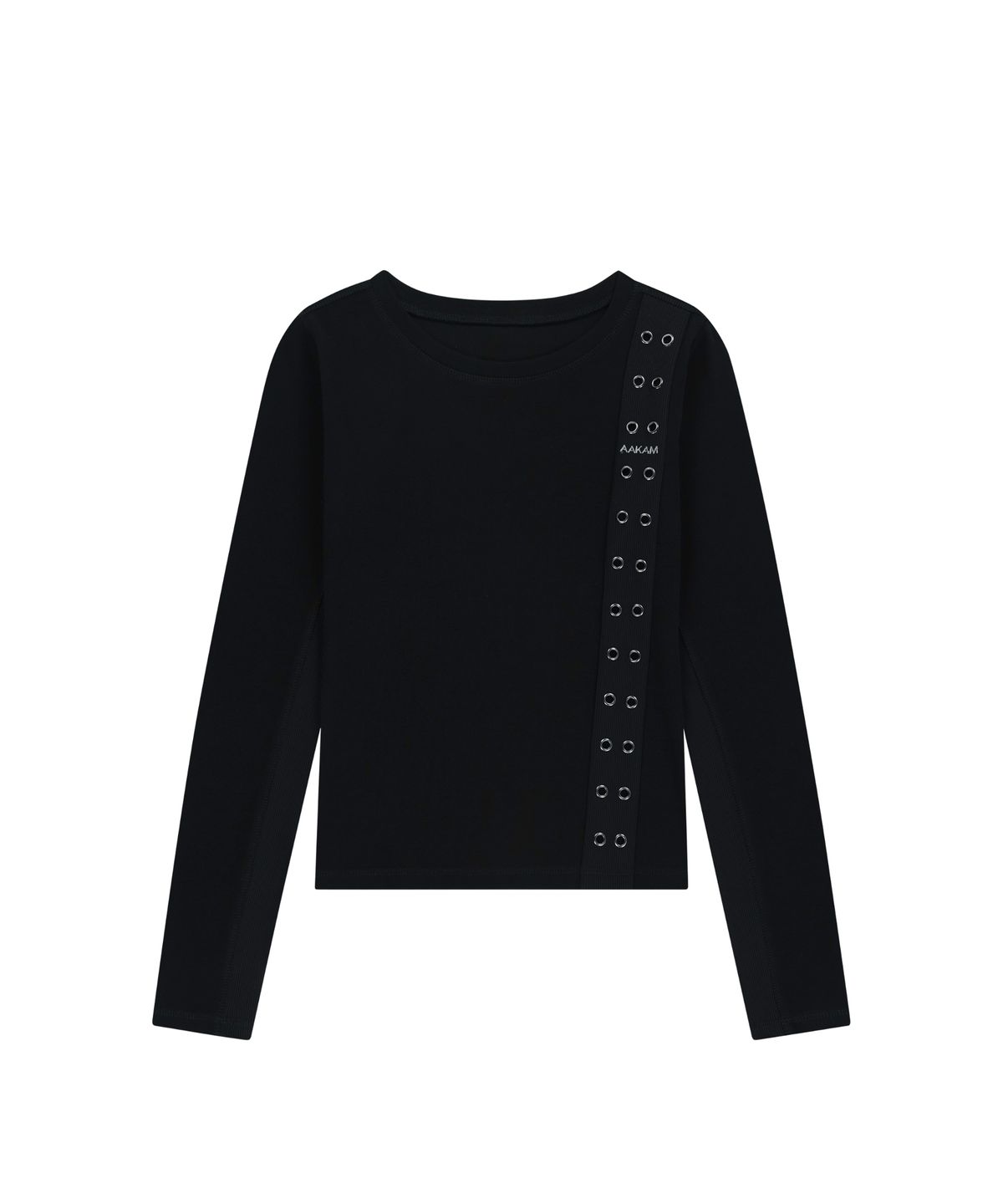 아캄(AAKAM) Side Eyelet Long Sleeve (Black)
