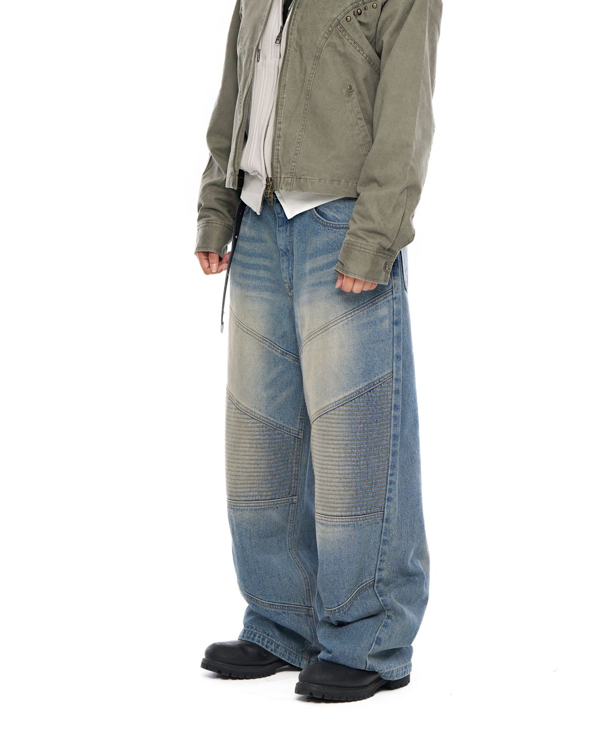 아캄(AAKAM) Biker Denim Pants (Blue)