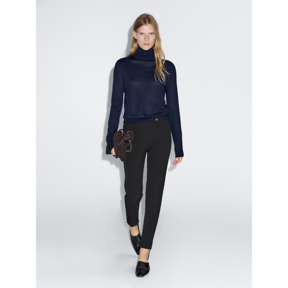 마시모두띠(MASSIMO DUTTI) 엘라스틱 헴라인 100% 코튼 팬츠