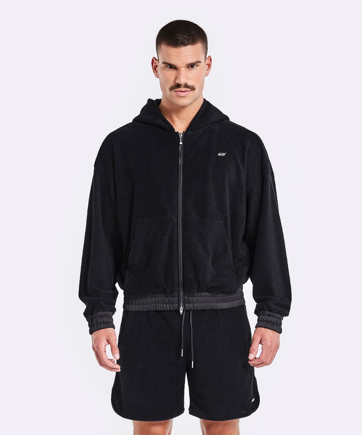 51퍼센트(51PERCENT) Terry hoodie zip-up - Black