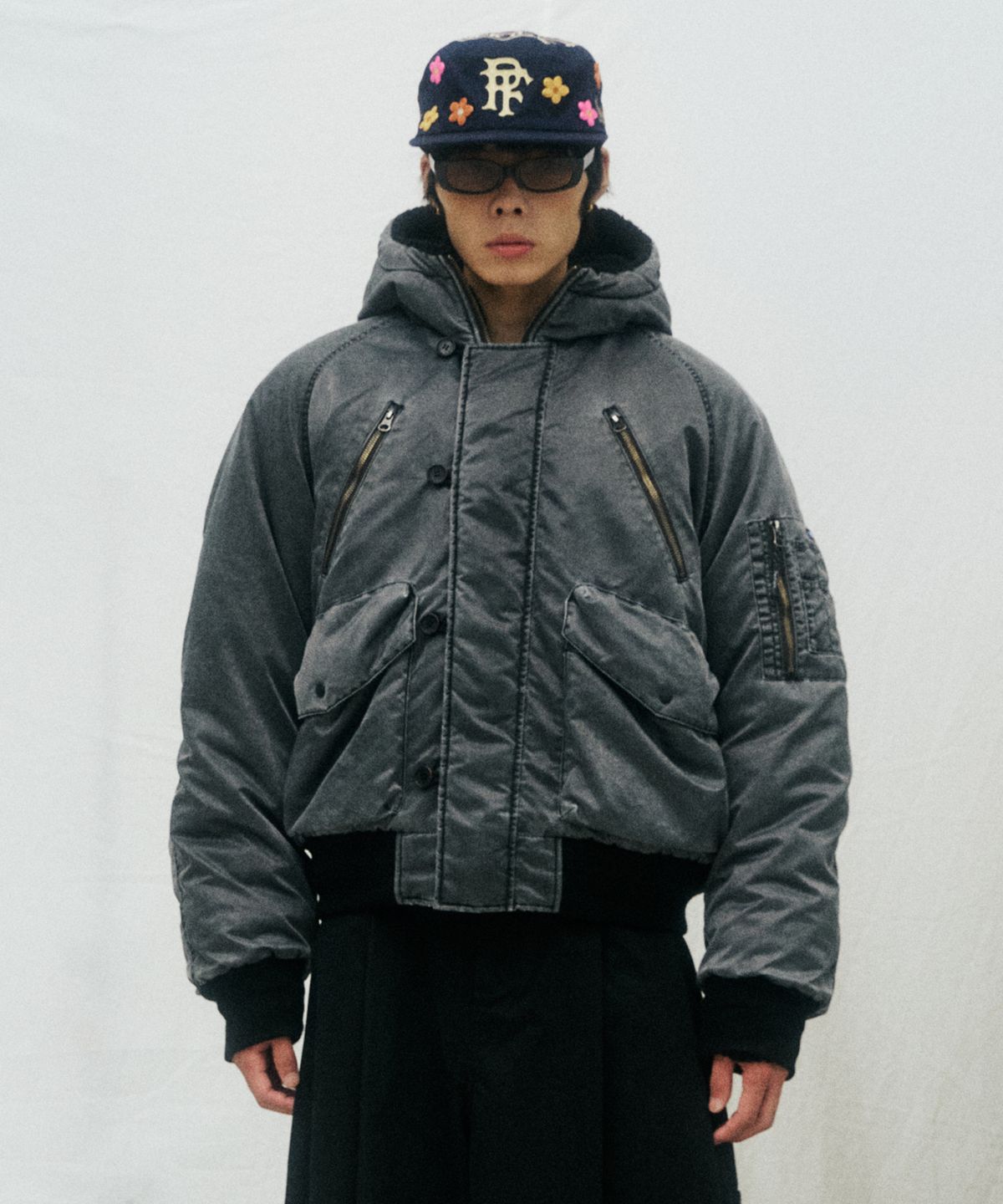 펜필드(PENFIELD) 나일론 워싱 N2B 에어포스 자켓 블랙_FR4WJ19U