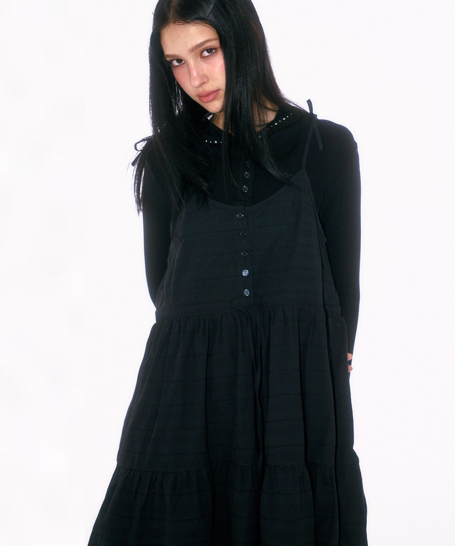 MUSINSA PLACE STUDIO Strappy Frill Cancan Flare Sleeveless Mini