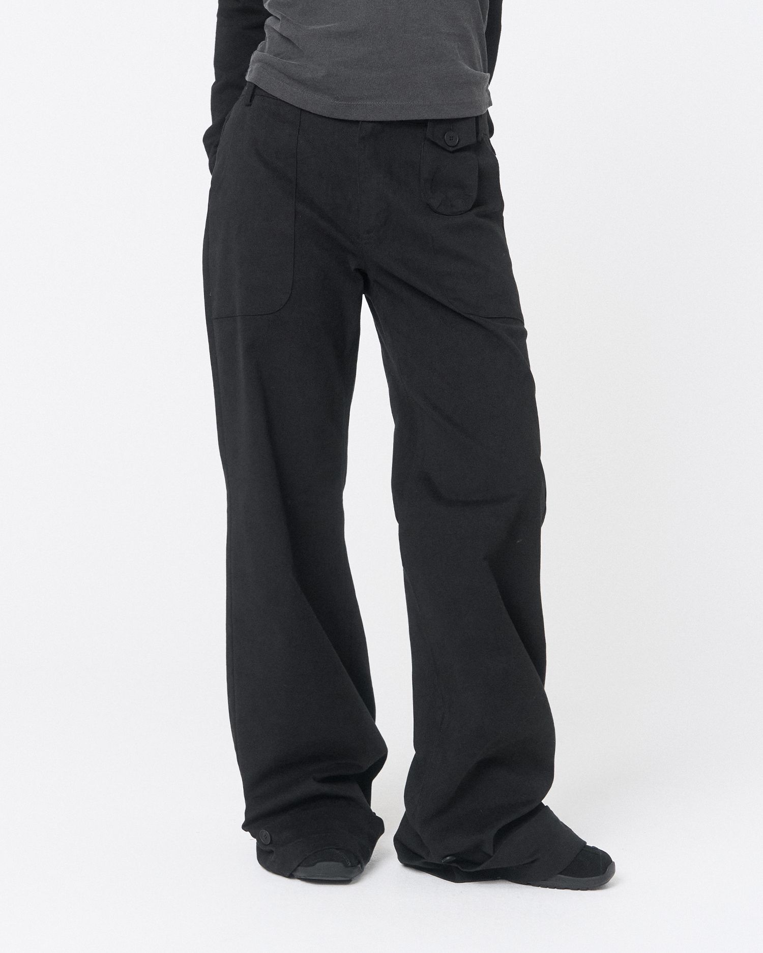Miseki Seoul pants パンツ　ブラック MUSINSA | MISEKI SEOUL Mini pocket button pants BLACK