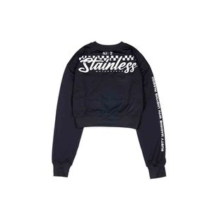 CT05BK 스테인레스 2.0 하이웨이 크롭 모토 져지 Black women