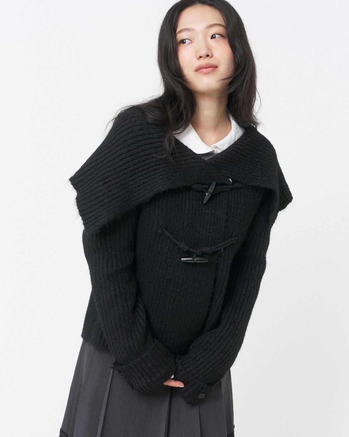미세키서울(MISEKI SEOUL) Toggle knit cardigan BLACK