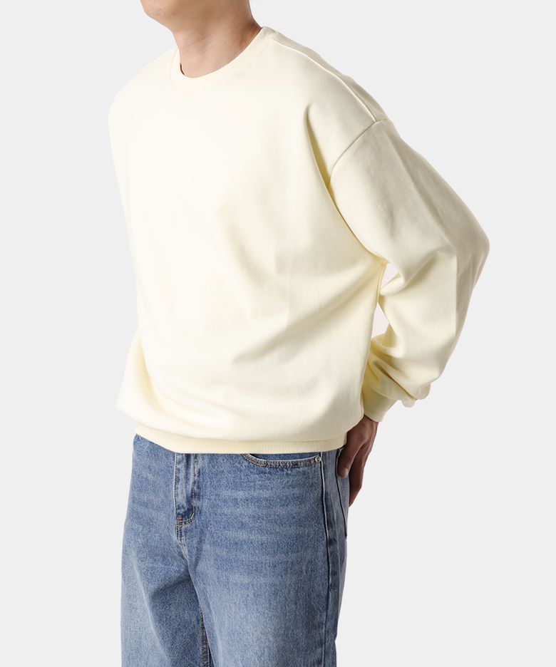 더블코튼 오버핏 스웨트셔츠 [크림] 기모선택