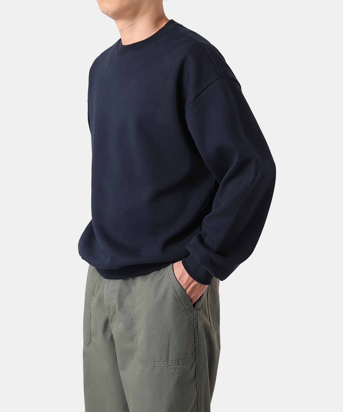 람블라(RAMBLA) 더블코튼 오버핏 스웨트셔츠 [네이비] 기모선택