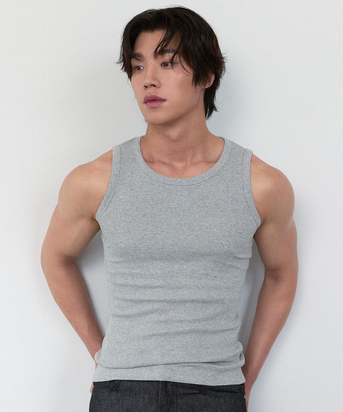 피알씨에스에스(PRCSS) Basic Logo Sleeveless - Melange Grey
