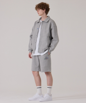 시그니처 바시티 자켓_그레이