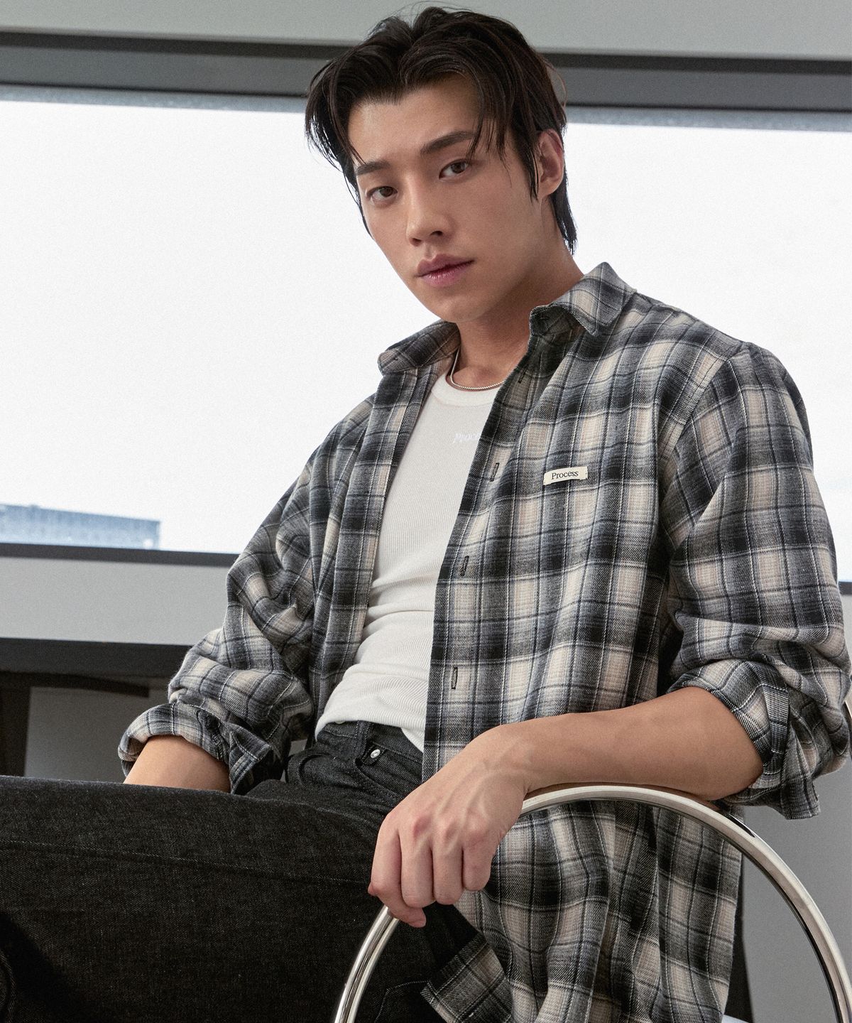 피알씨에스에스(PRCSS) Flannel Check Shirt - Navy