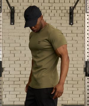 프라임 머슬핏 숏 슬리브 카키