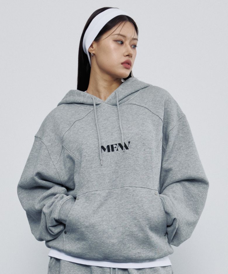 노매드 다트 리벳 후드티 멜란지