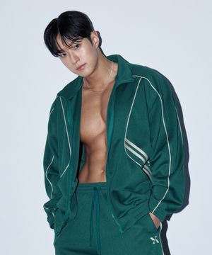 벨로 매쉬 사이드 트랙 자켓 그린