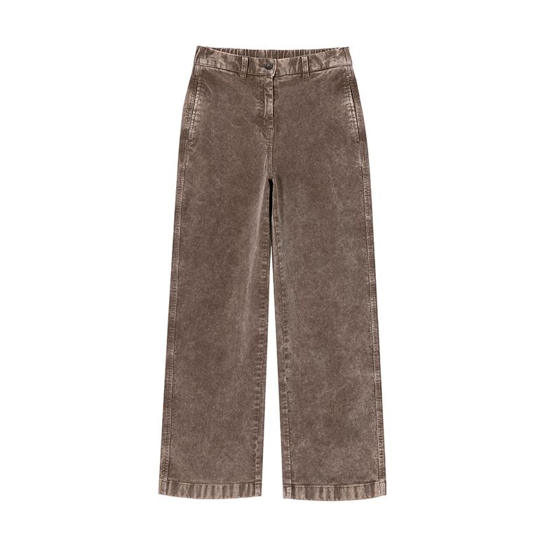 W 가먼트다잉 코듀로이 세미루즈 팬츠 Khaki Brown